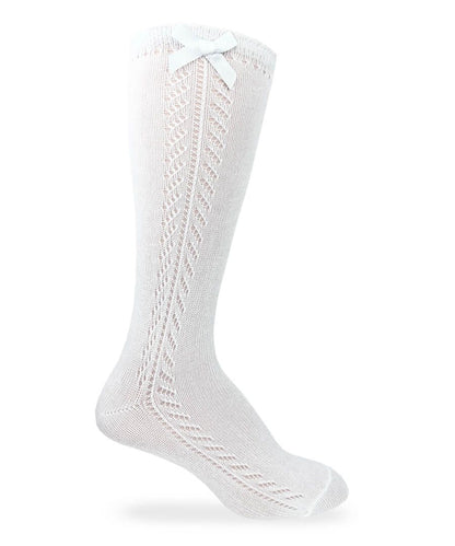 Jefferies Socks Pointelle Bow Knee High Socks 1 Pair