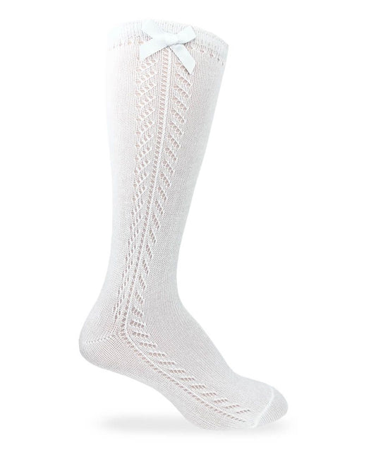 Jefferies Socks Pointelle Bow Knee High Socks 1 Pair