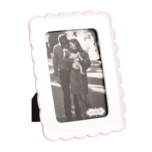 Mudpie Pink Scalloped Resin Frame