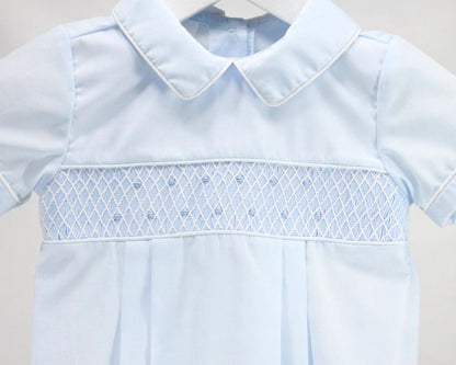 Baby Blessings Clothing - White Over Light Blue Matthew Bubble