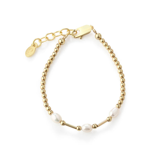 Cherished Moments - Little Girls14K Gold-Plated Pearl Baby Bracelet for Kids