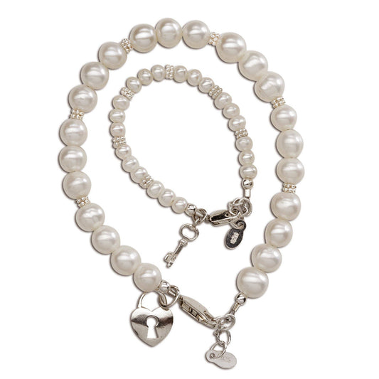 Cherished Moments - Mom and Me 2-Piece Bracelet Set Key To Heart Baby Bracelet