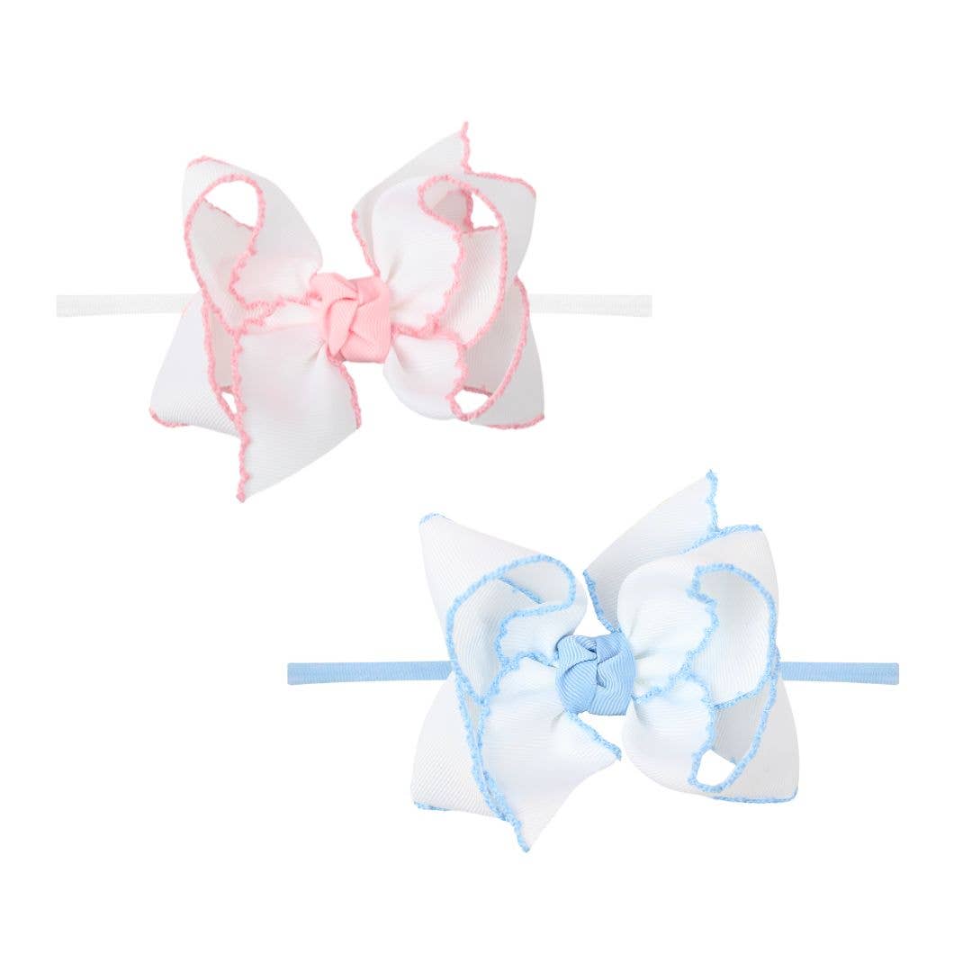 Beyond Creations - 3.5” PANTYHOSE HEADBAND W/ CROCHET EDGE HAIR BOW