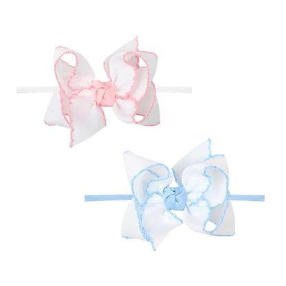 Beyond Creations - 3.5” PANTYHOSE HEADBAND W/ CROCHET EDGE HAIR BOW