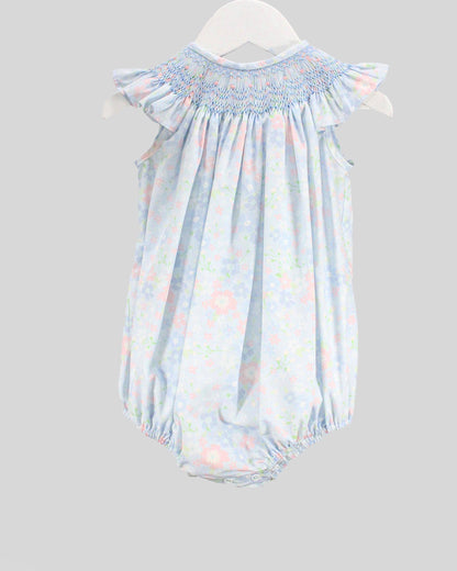 Baby Blessings Clothing - Light Blue Garden Print Gia Bubble