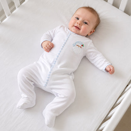 Magnolia Baby Sweet St.Nick Applique Footie - Light Blue