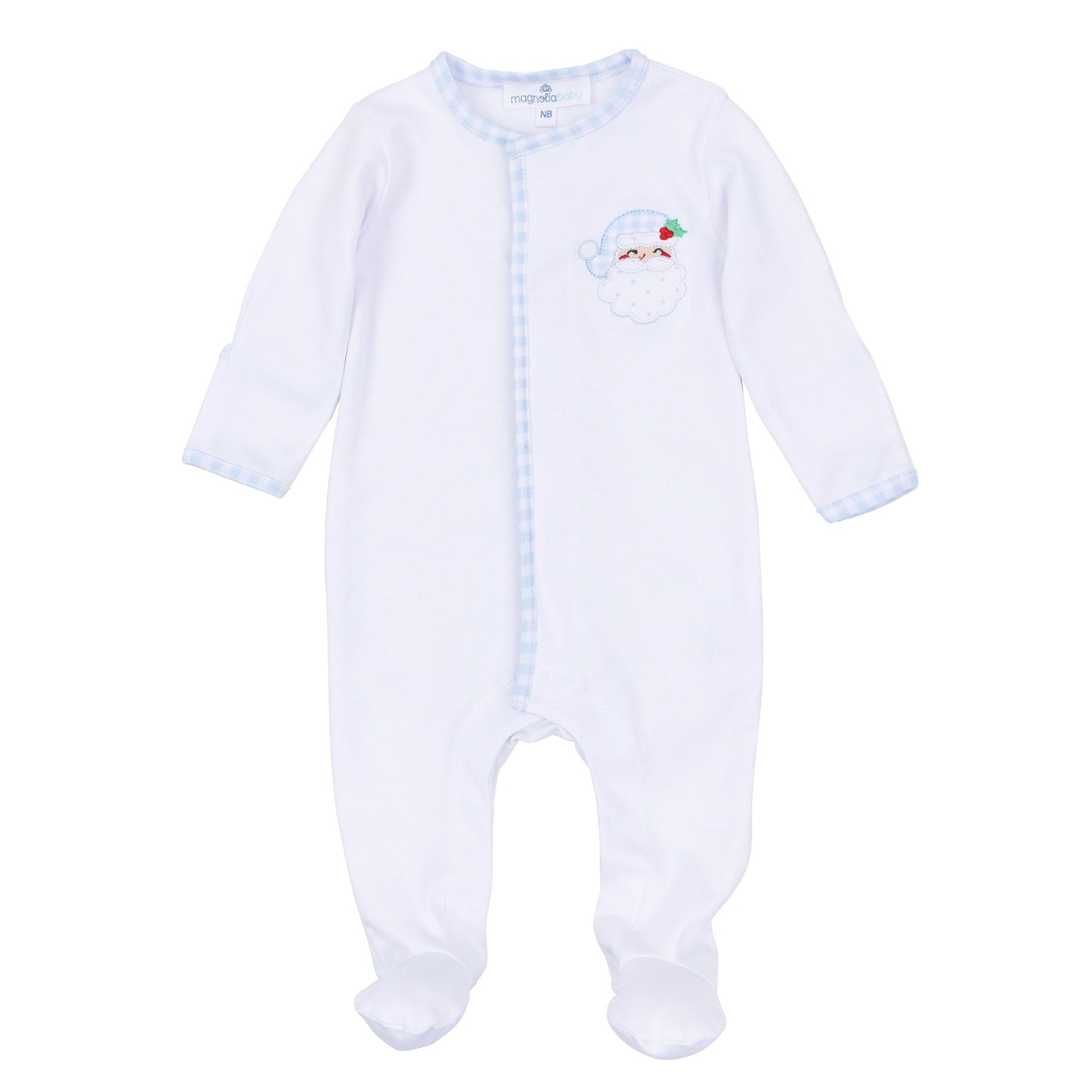 Magnolia Baby Sweet St.Nick Applique Footie - Light Blue