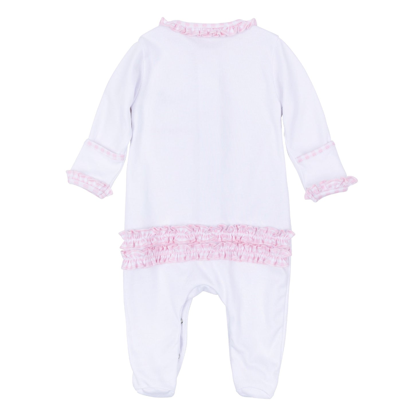 Magnolia Baby Sweet St.Nick Babys First Christmas Ruffle Footie - Pink
