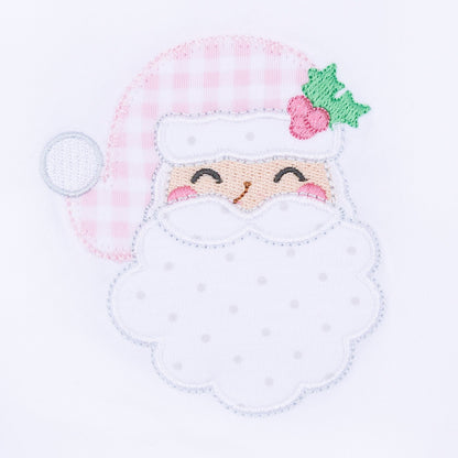 Magnolia Baby Sweet St. Nick Applique Ruffle Long Sleeve Dress - Pink