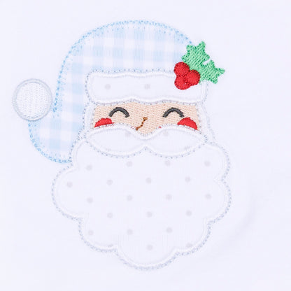 Magnolia Baby Sweet St. Nick Applique Long Pajamas - Light Blue