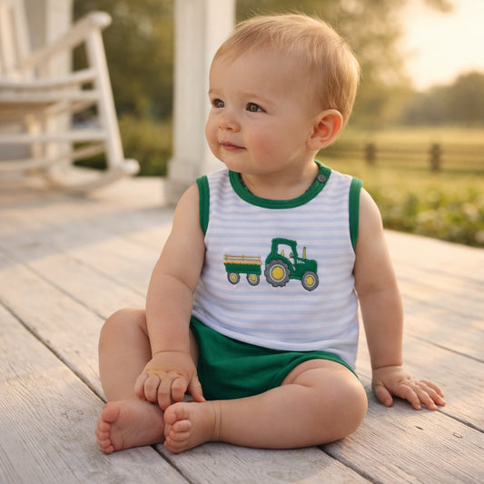 Magnolia Baby Little Farmer Applique Diaper Set