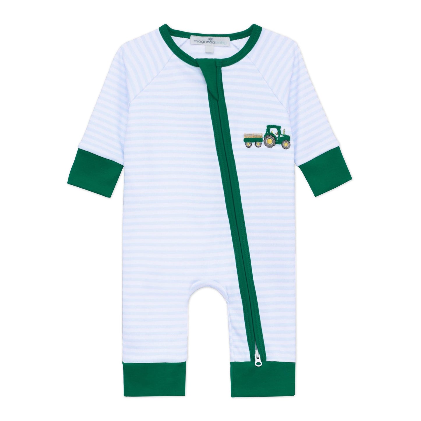 Magnolia Baby Little Farmer Applique Zip Playsuit