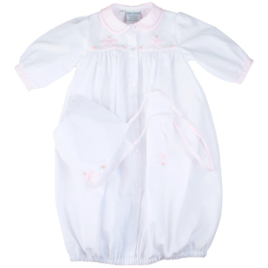 Feltman Brothers Embroidered Bow Take Me Home Gown With Bonnet