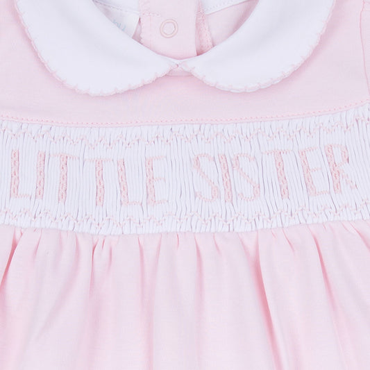 Magnolia Baby Pink Little Sister Smocked S/S Bubble - Pink