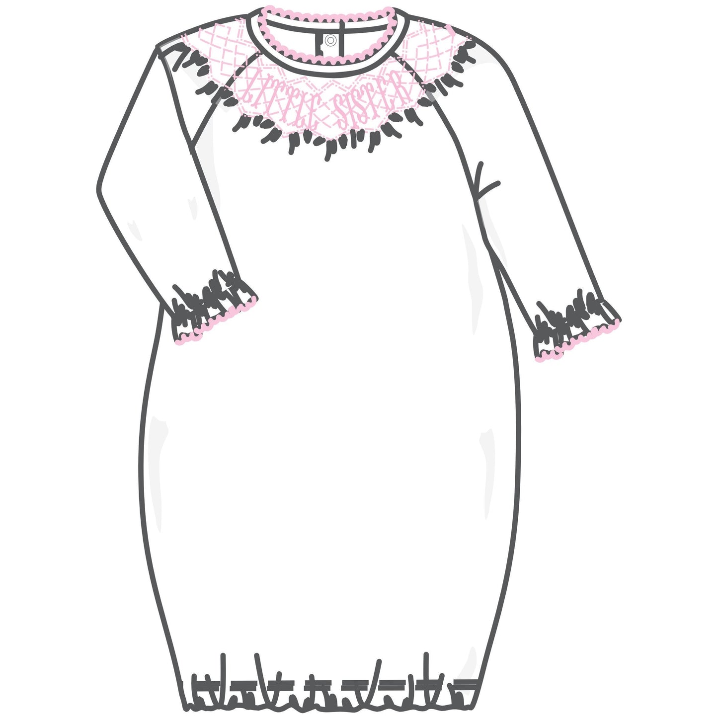 Magnolia Baby Little Sister Bishop Gown - Pink