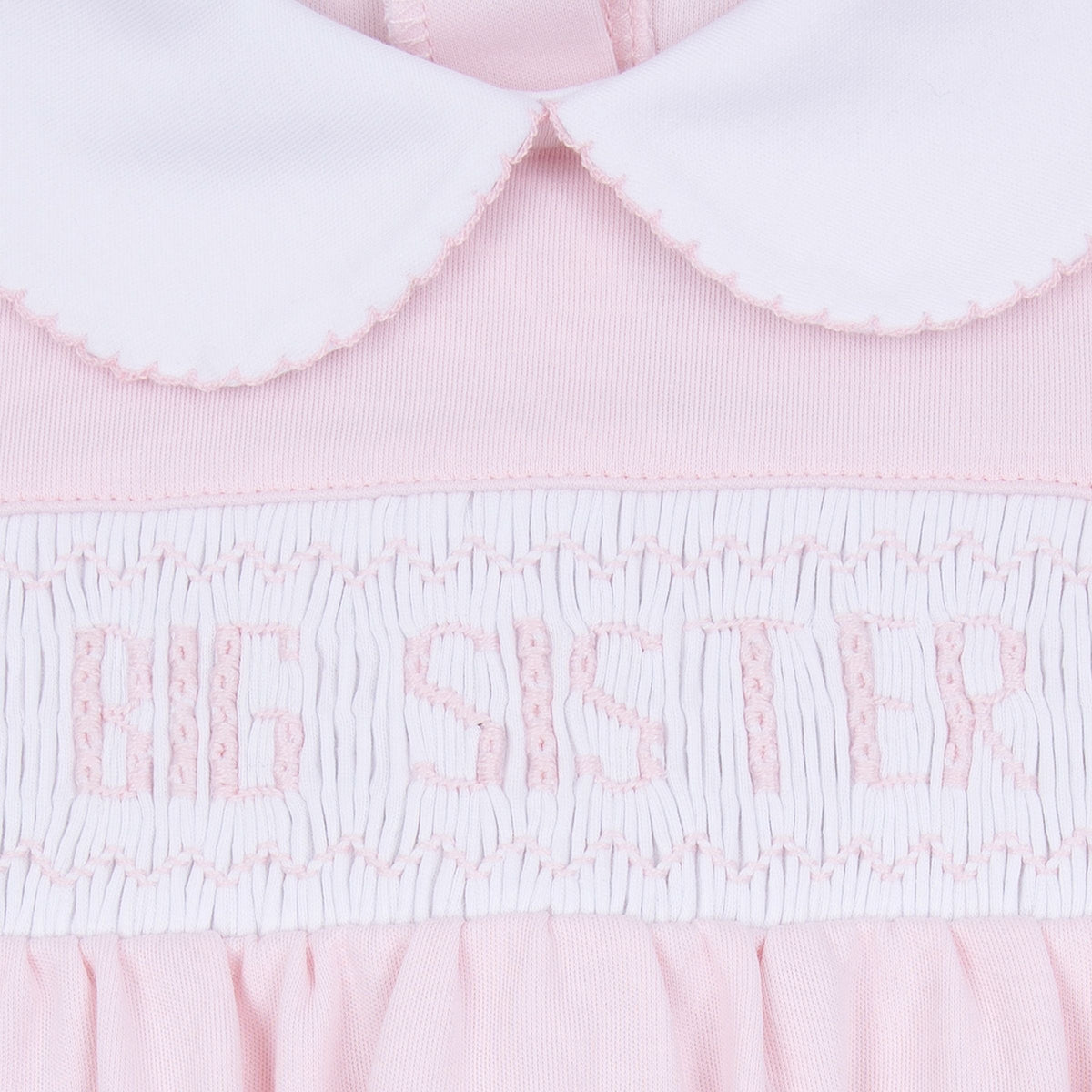 Magnolia Baby Big Sister Smocked Short Sleeve Dress - Pink