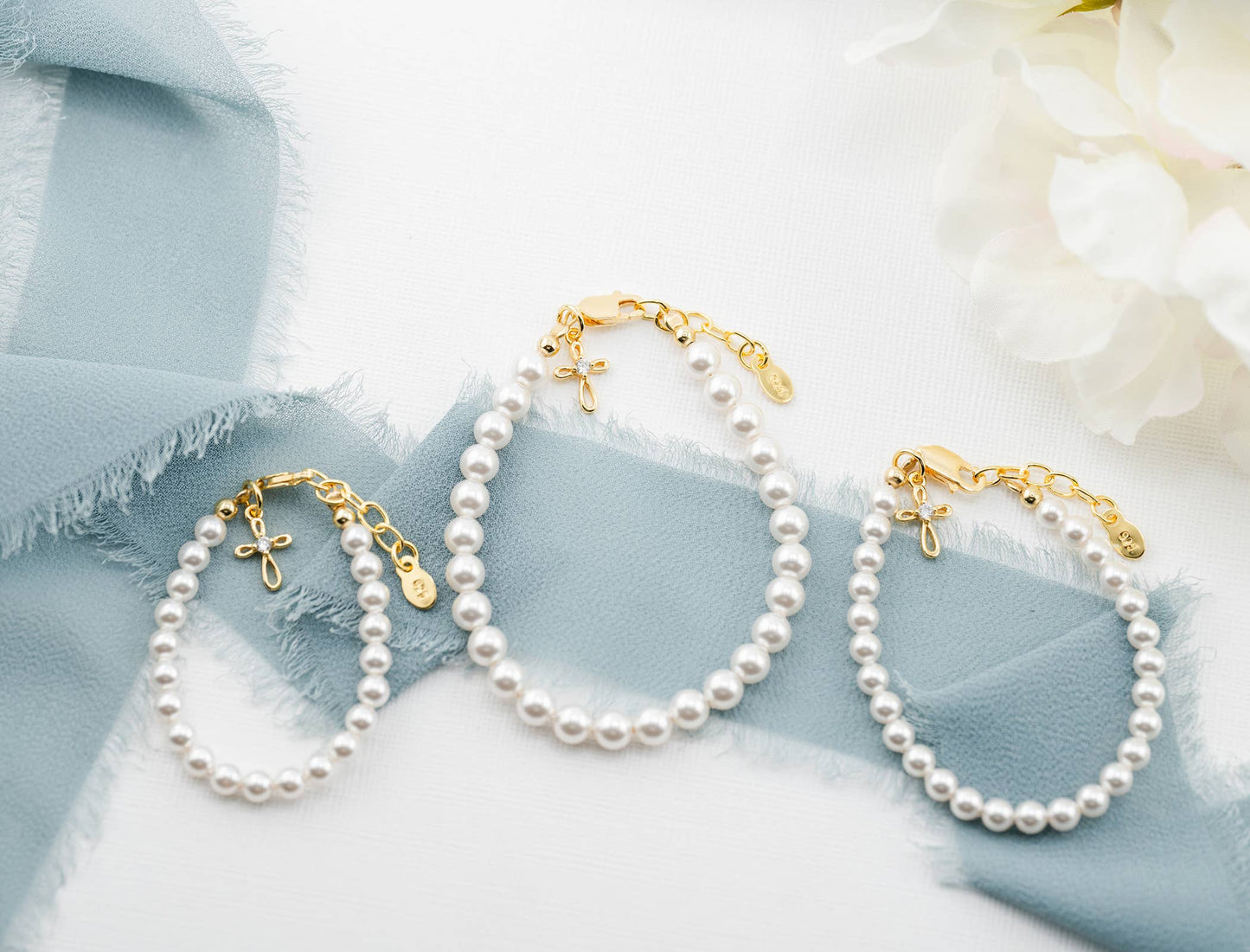 Cherished Moments - Kids14K Gold-Plated Baptism Cross Bracelet or Communion Gift