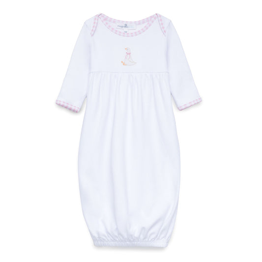 Magnolia Baby Silly Goose Gathered Gown - Pink