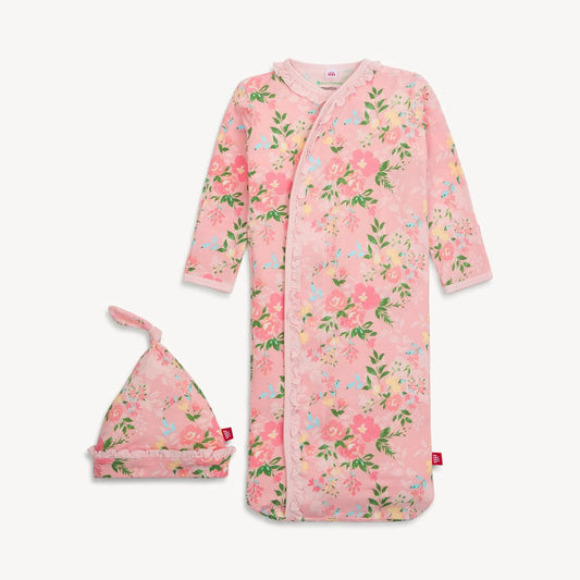 Magnetic Me Ainslee Ruffle Placket Gown+Ruffle Hat Set