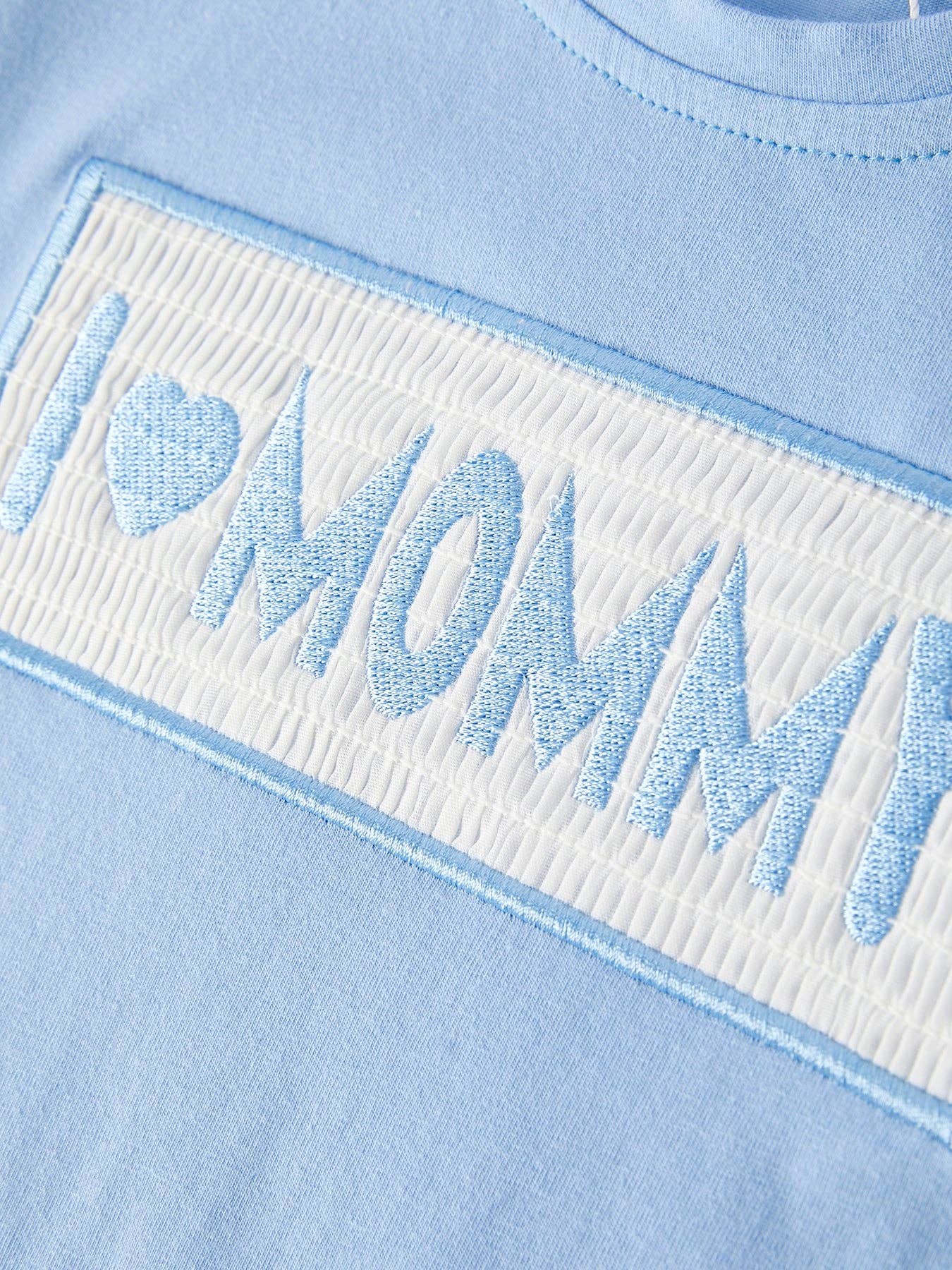 Rylee Faith Designs - "I ❤ MOMMY" Embroidery Smocking Baby Boys Striped Shorts Set