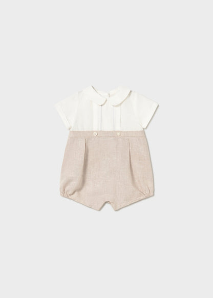 Mayoral Ceremony Onesie Boy - Khaki/White