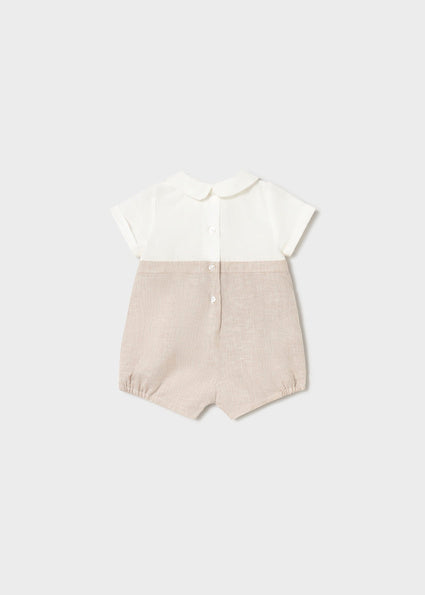 Mayoral Ceremony Onesie Boy - Khaki/White