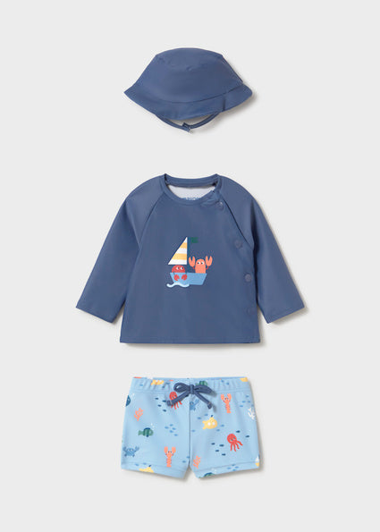 Mayoral Boy 3-Piece Swim Set with Sun Protection
