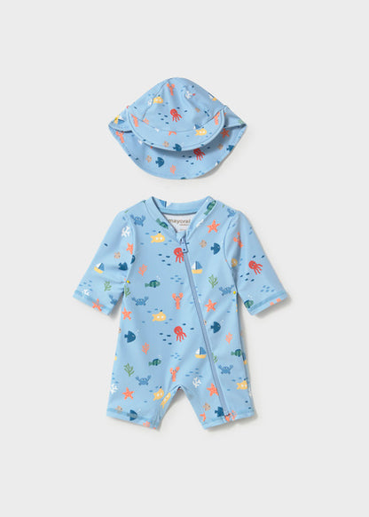 Mayoral Boys 2 Piece Swim Set with Sun Protection Blue