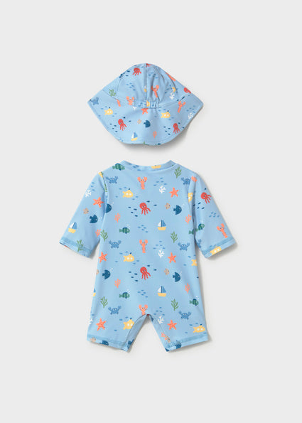 Mayoral Boys 2 Piece Swim Set with Sun Protection Blue