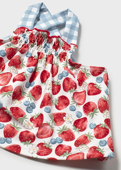 Mayoral Girls Bathing Suit with Hat - Strawberry
