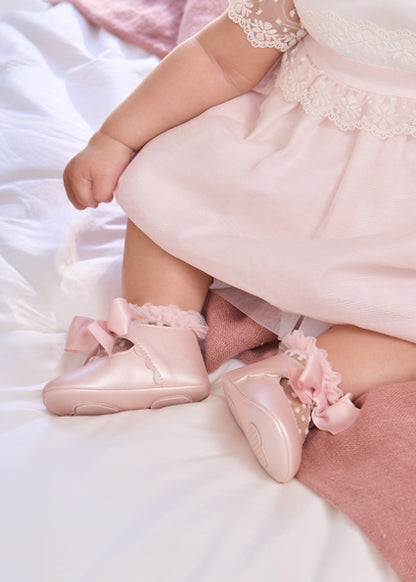 Mayoral Girl Bow Mary Jane Shoes - Tulip