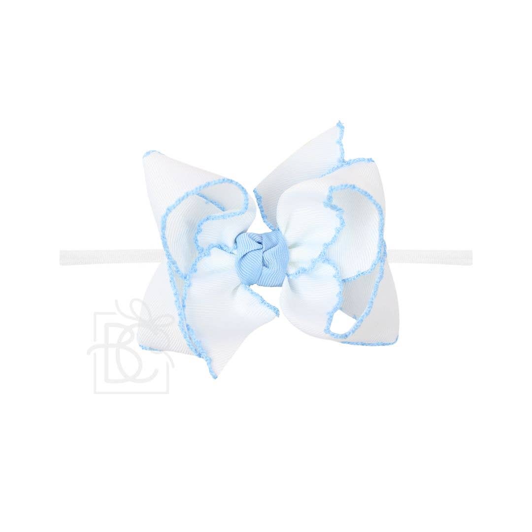 Beyond Creations - 3.5” PANTYHOSE HEADBAND W/ CROCHET EDGE HAIR BOW