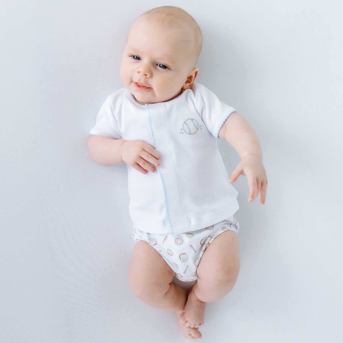 Magnolia Baby Precious Lil Sluggers Diaper Cover Set - Light Blue