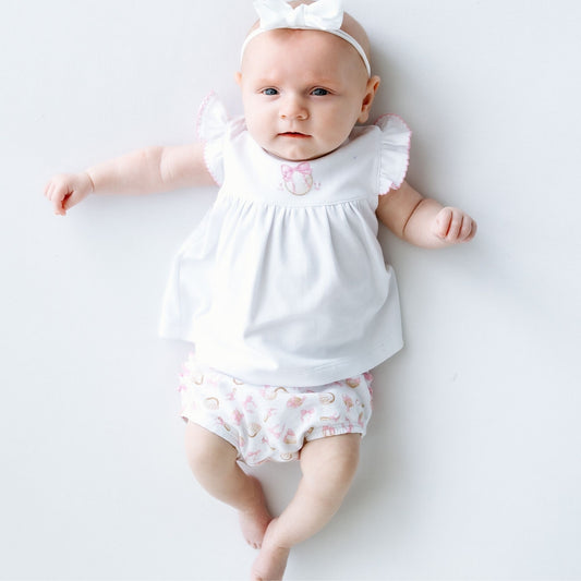 Magnolia Baby Precious Lil Sluggers Ruffle Diaper Cover Set - Pink