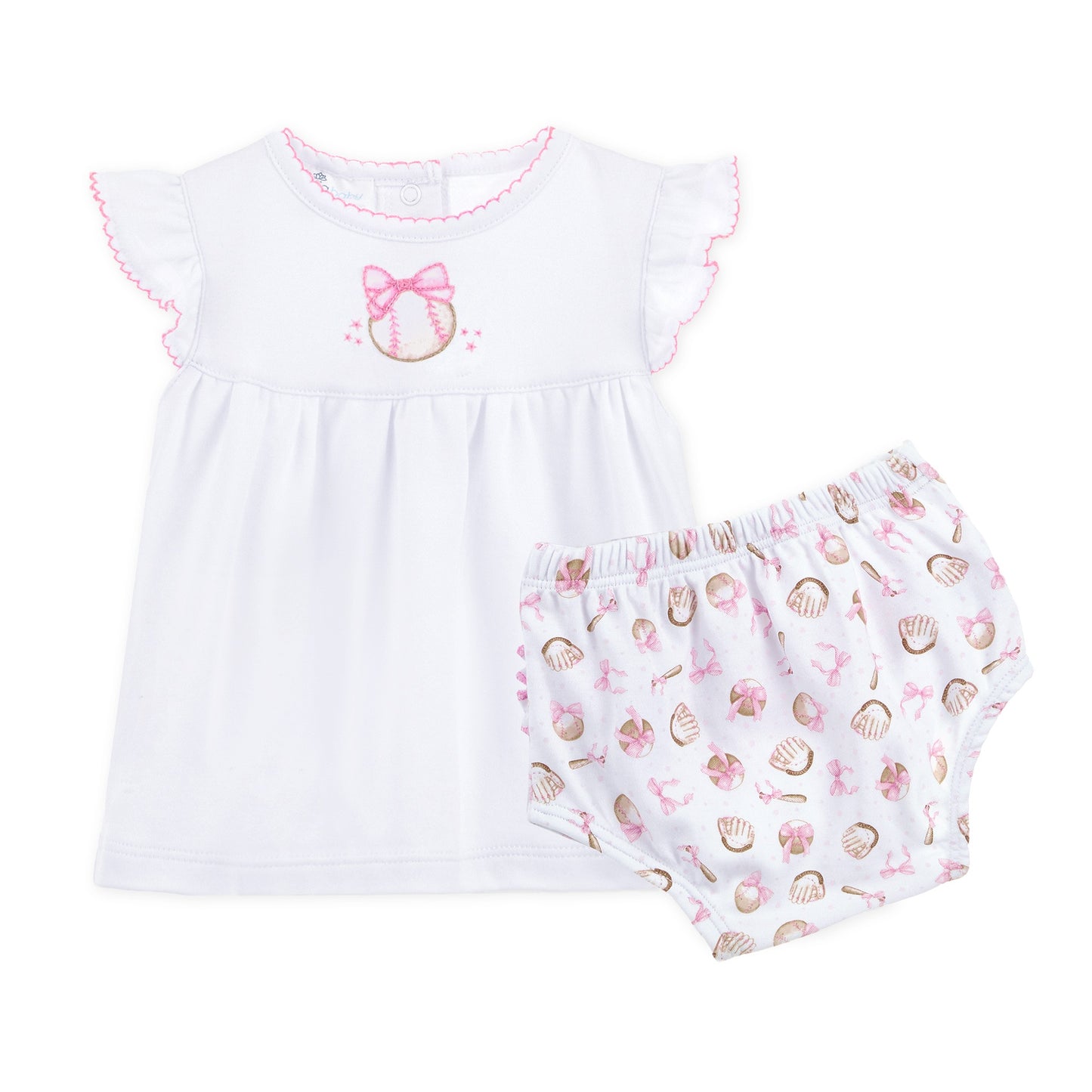 Magnolia Baby Precious Lil Sluggers Ruffle Diaper Cover Set - Pink