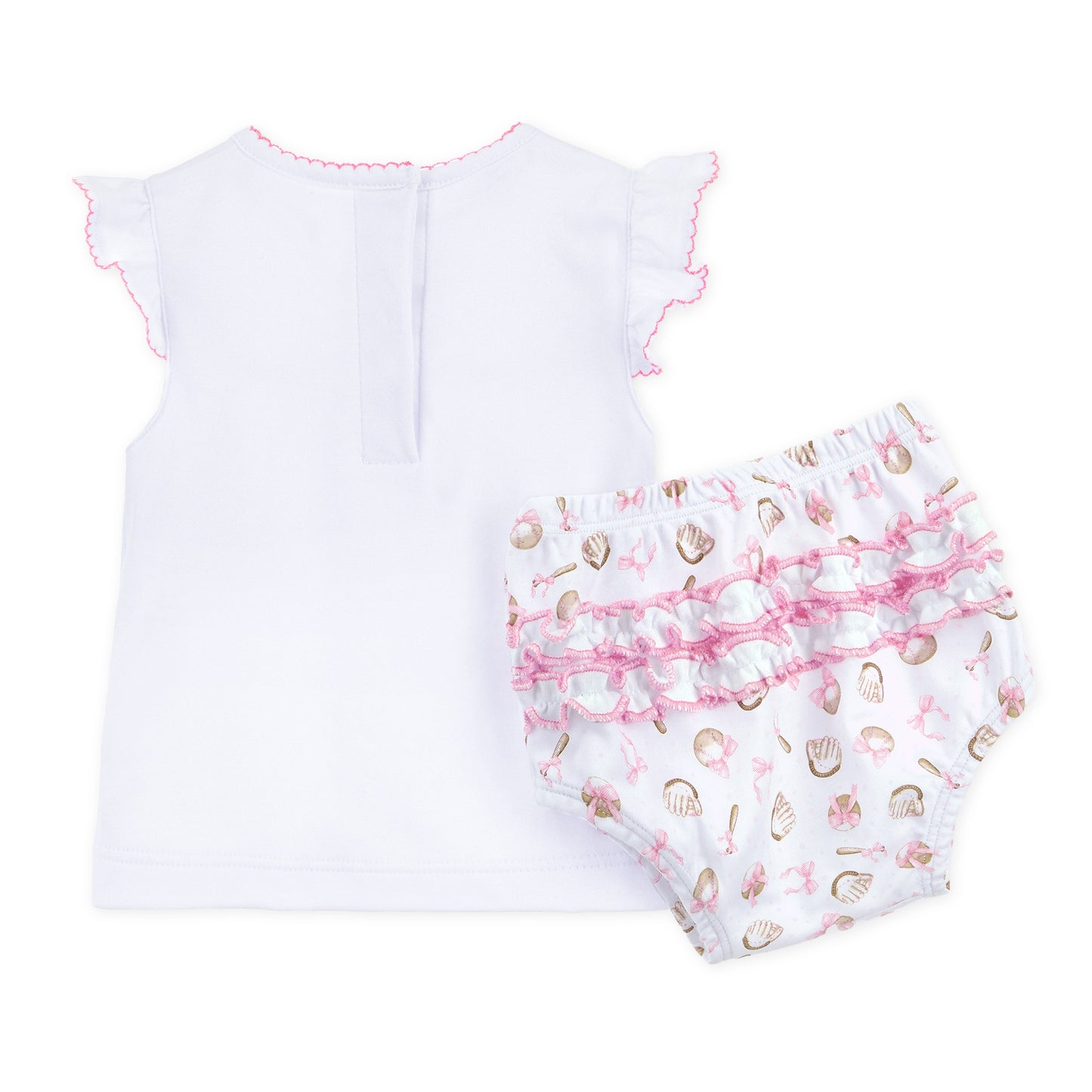 Magnolia Baby Precious Lil Sluggers Ruffle Diaper Cover Set - Pink