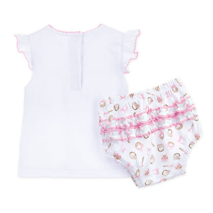 Magnolia Baby Precious Lil Sluggers Ruffle Diaper Cover Set - Pink