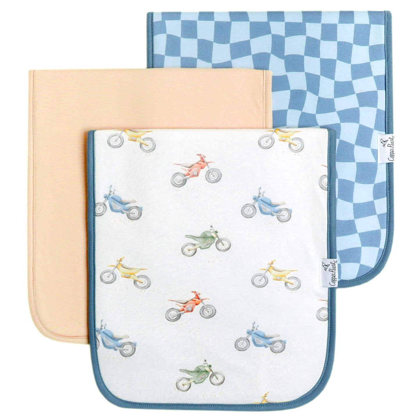 Copper Pearl - 3 Pack Premium Burp Cloths - Ryder