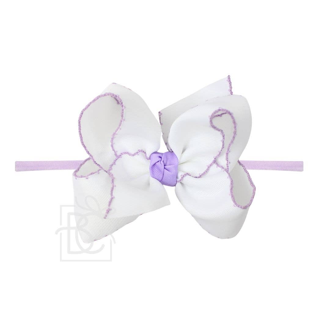 Beyond Creations - 3.5” PANTYHOSE HEADBAND W/ CROCHET EDGE HAIR BOW