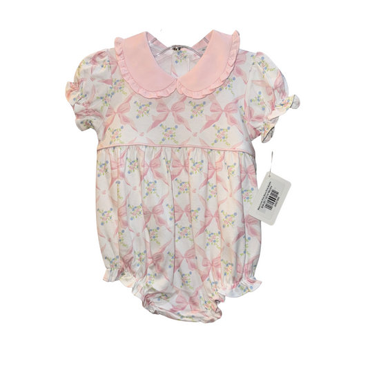 Baby Loren Pink Bows Pima Bubble