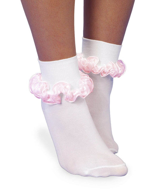 Jefferies Tutu Ruffle Lace Socks White/Light Pink Ruffles