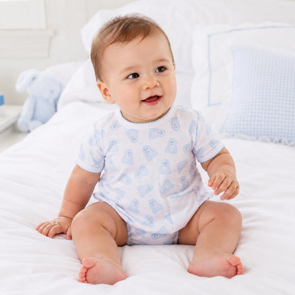Magnolia Baby Baby Boo Short Sleeve Bubble - Light Blue
