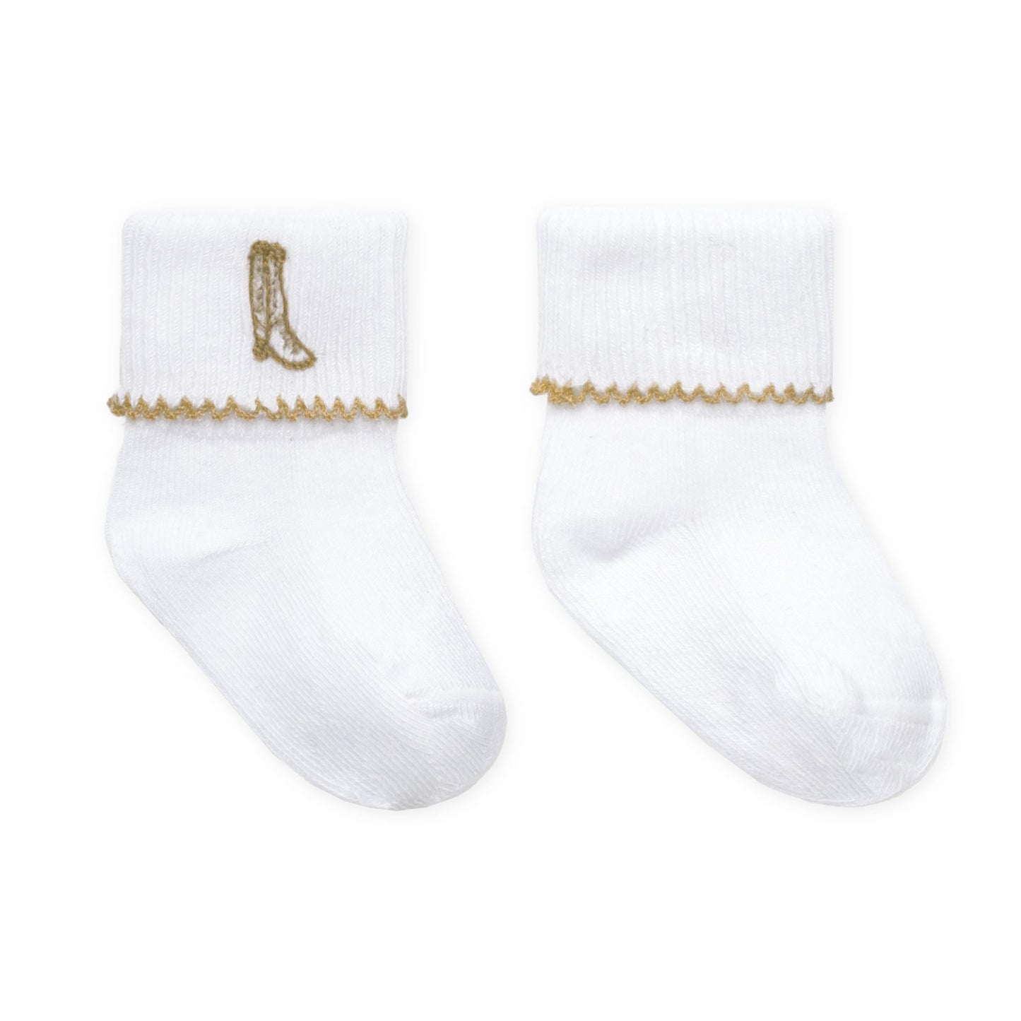 Magnolia Baby Darling Cowboy Boots Diaper Cover Set with Socks - Ivory