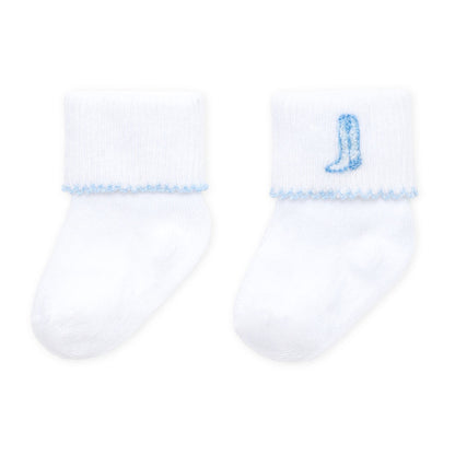 Magnolia Baby Darling Cowboy Boots Diaper Cover Set with Socks - Light Blue
