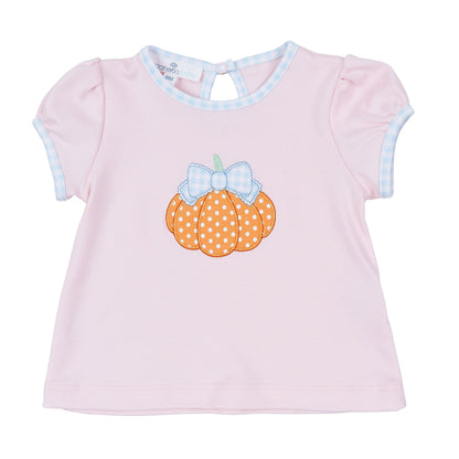 Magnolia Baby Bowtique Pumpkin Applique Short Sleeve T-Shirt