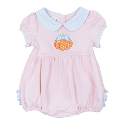 Magnolia Baby Boutique Pumpkin Applique Collared Ruffle Bubble
