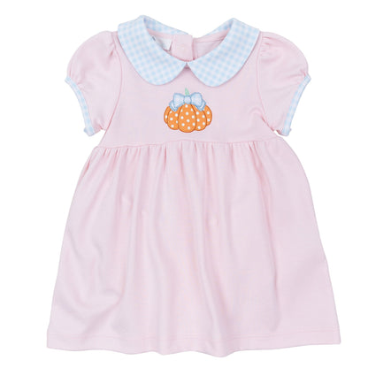 Magnolia Baby Boutique Pumpkin Applique Collared Dress
