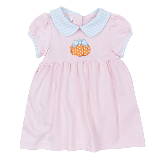 Magnolia Baby Boutique Pumpkin Applique Collared Dress