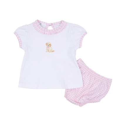 Sweet Golden Diaper Cover Set with Socks - Pink