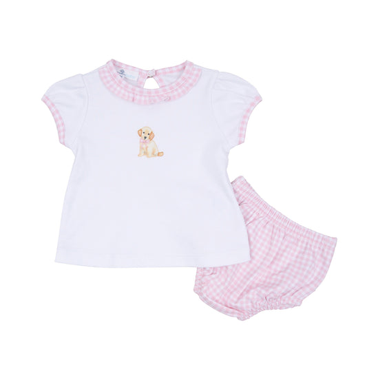 Sweet Golden Diaper Cover Set with Socks - Pink